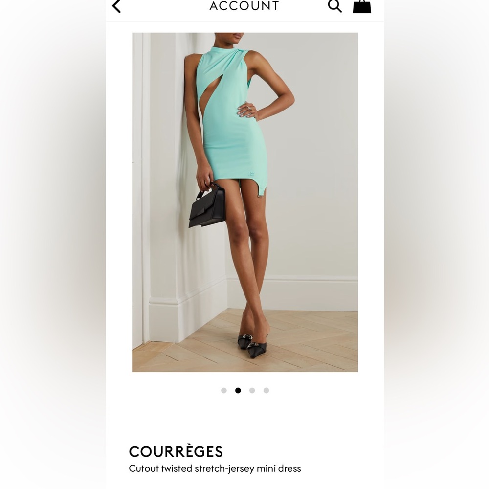 Courrèges Aqua Cutout Twisted-Jersey Mini Dress
